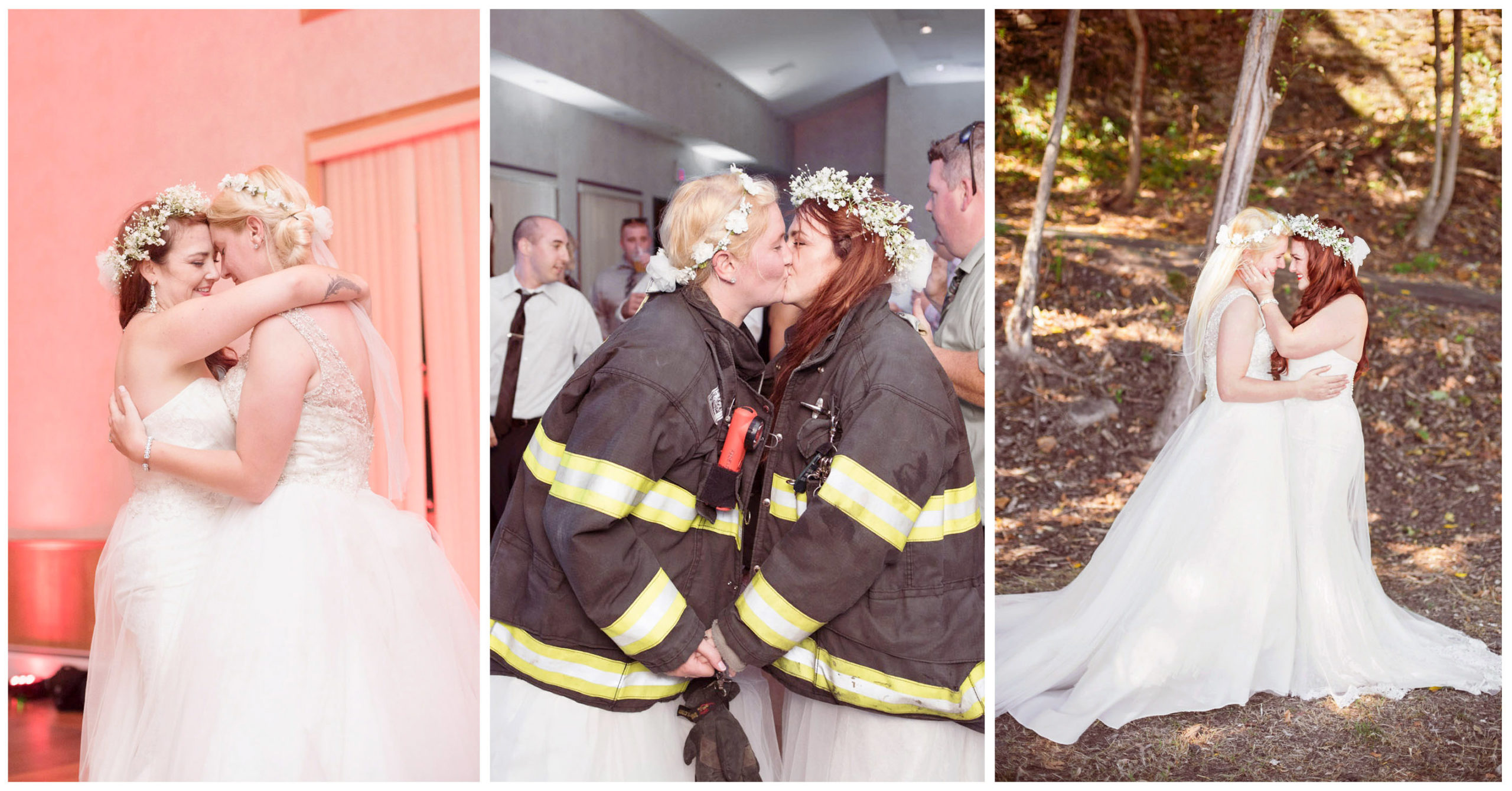 rustic lesbian firefighter summer wedding in nyack ny