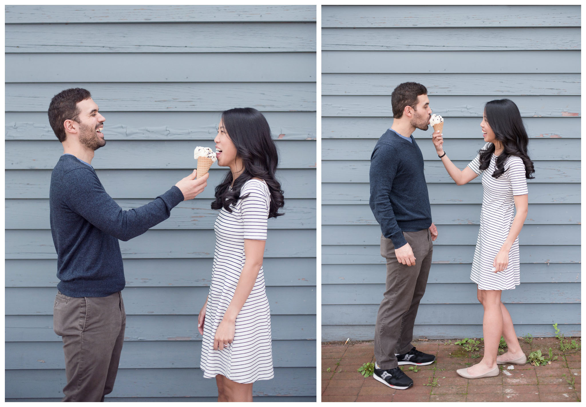 cold spring putnam county engagement photographer hudson valley ny ice cream cones