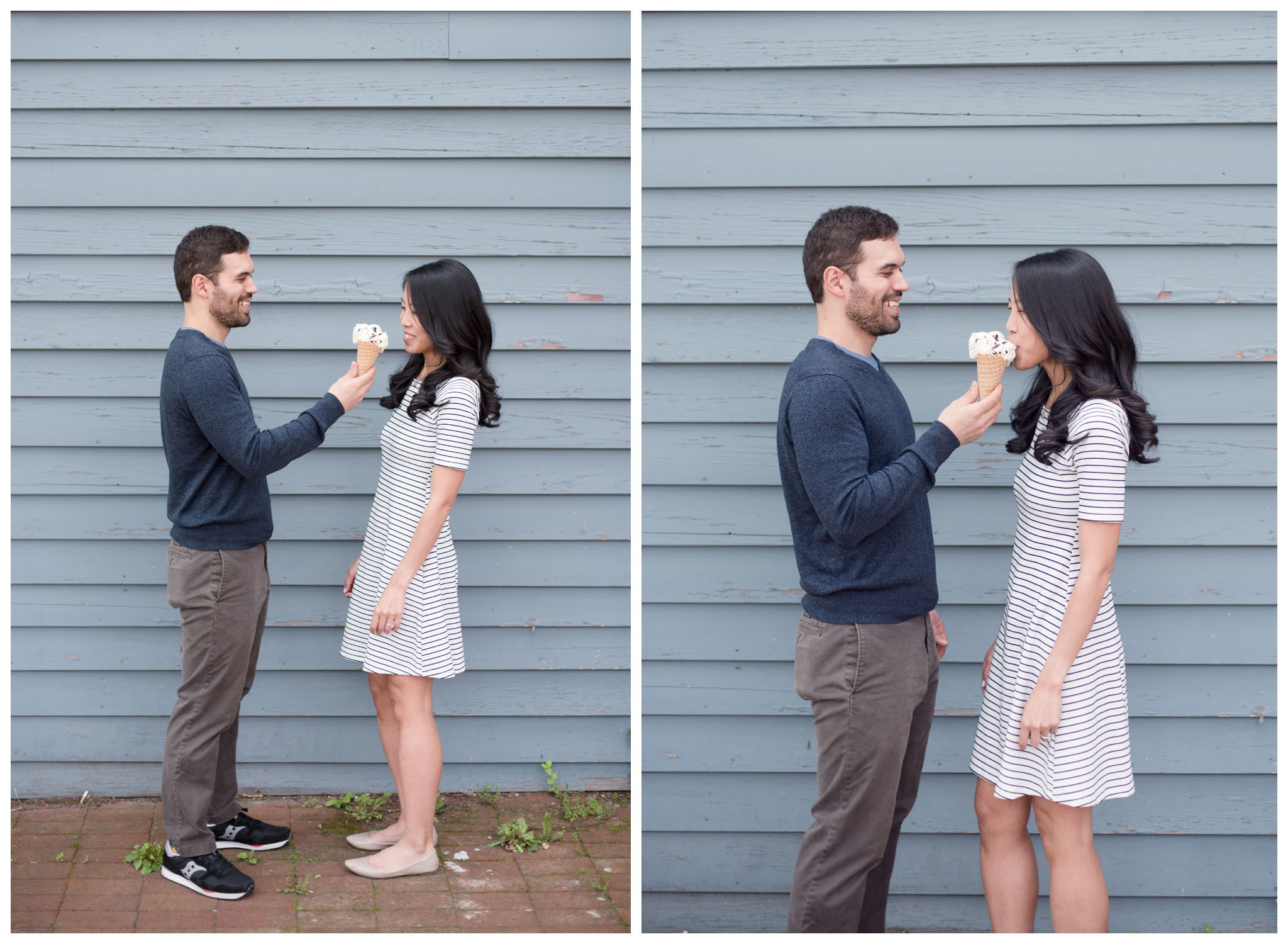 cold spring putnam county engagement photographer hudson valley ny ice cream cones