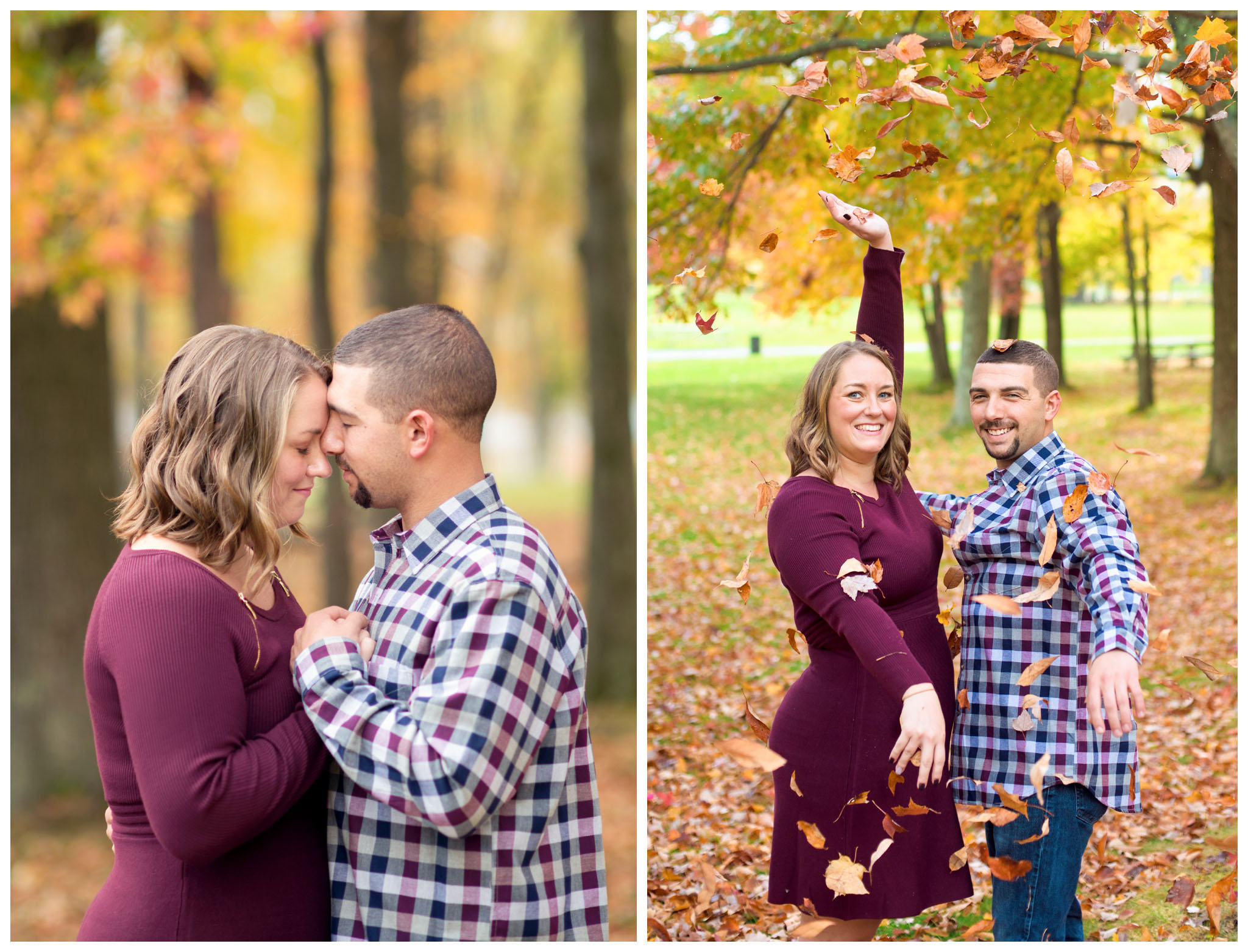 rockland lake state park fall autumn engagement photos