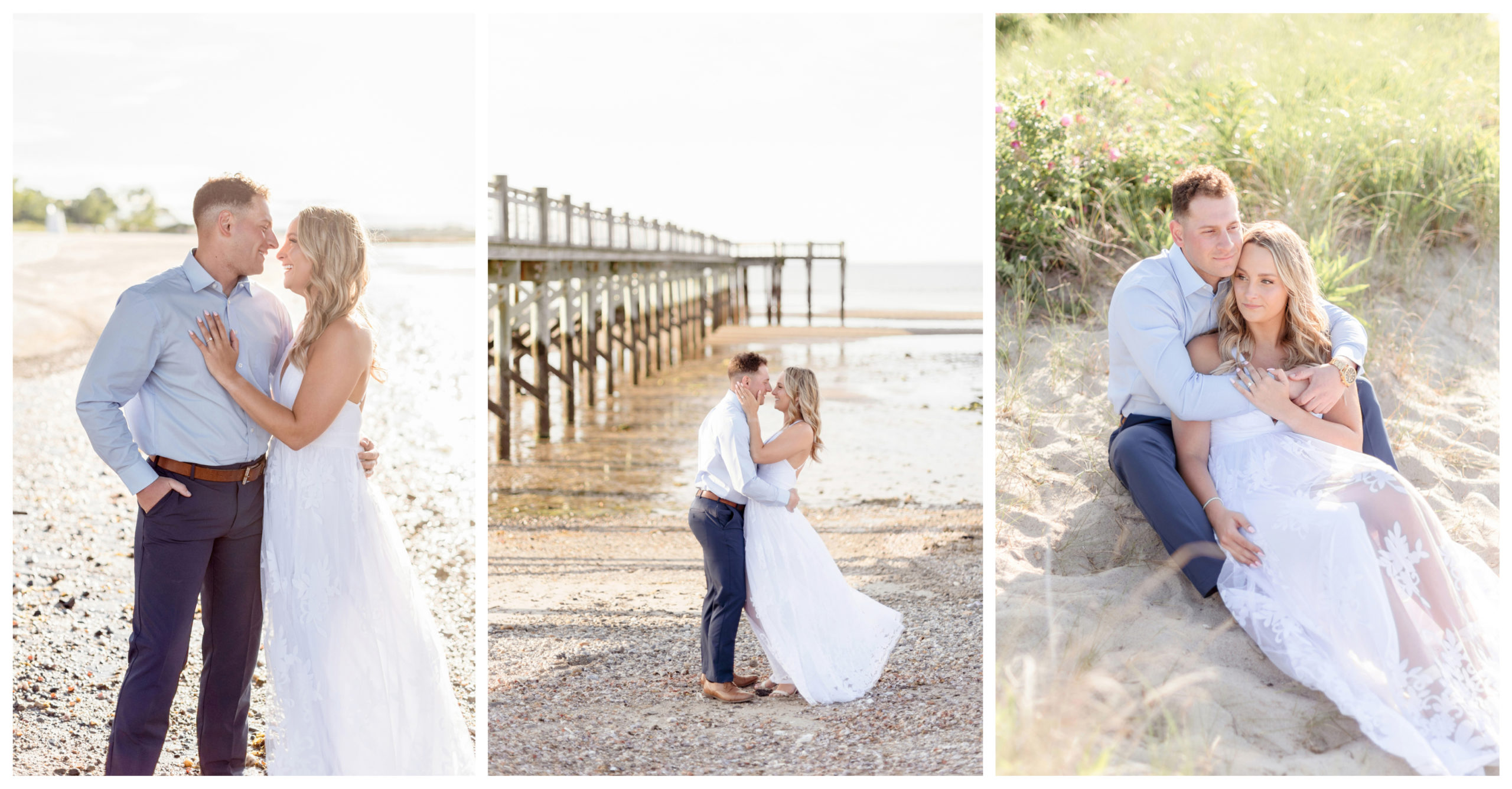 walnut beach engagement session at silver sands in milford ct