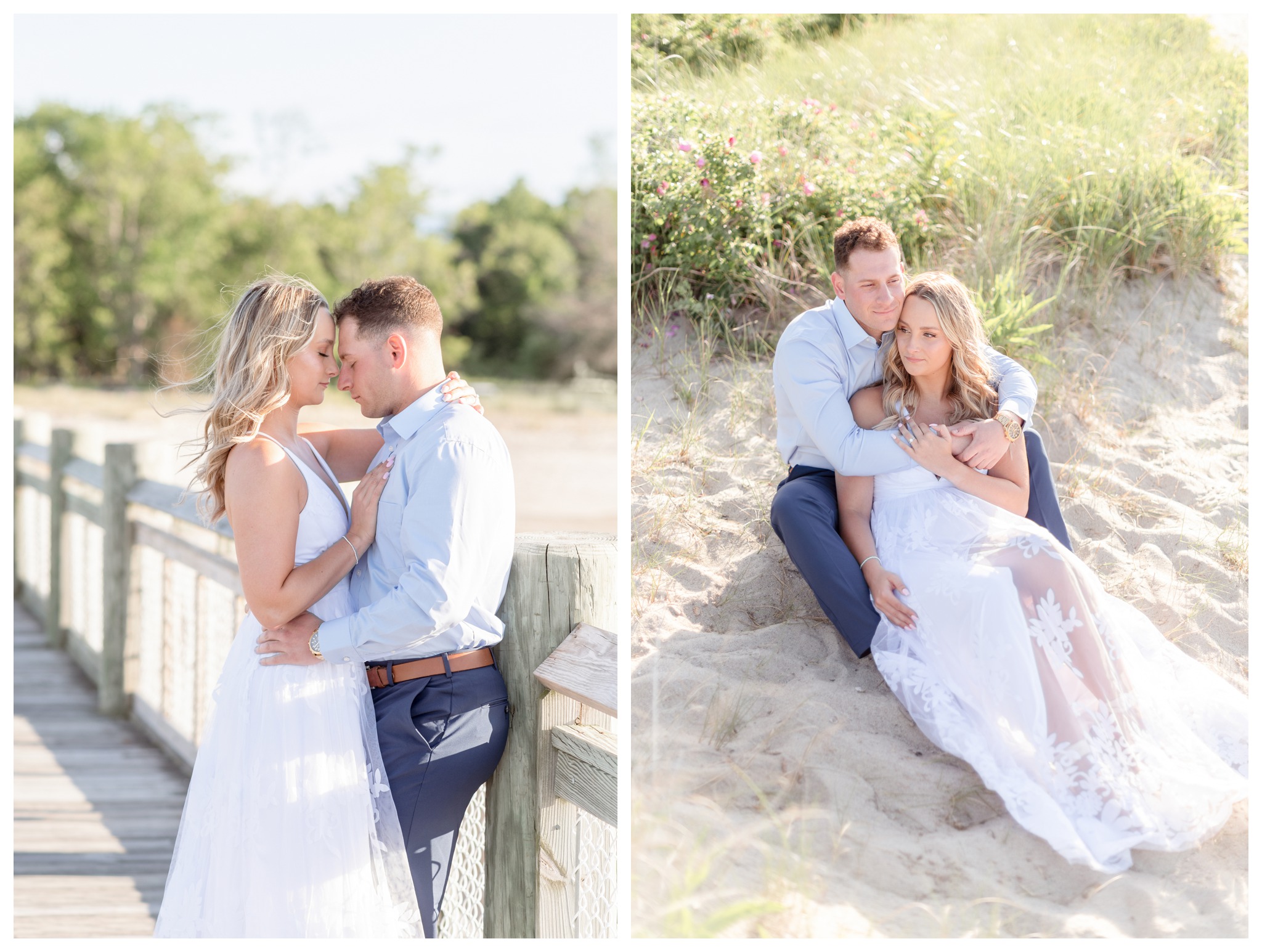 walnut beach engagement session in milford ct at silver sands beach in the dunes