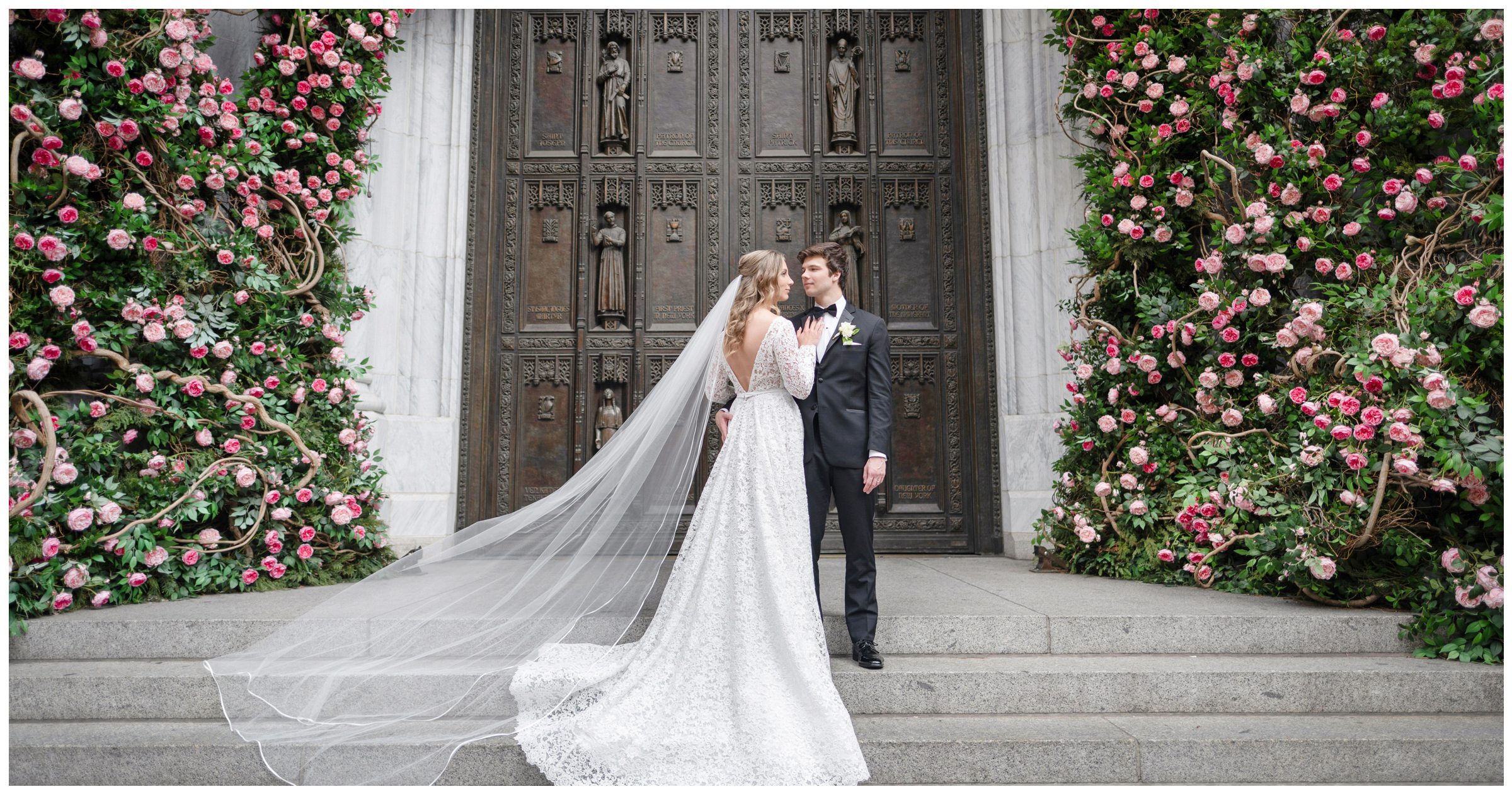 st patrick's cathedral luxury iconic wedding ceremony with new york athletic club reception